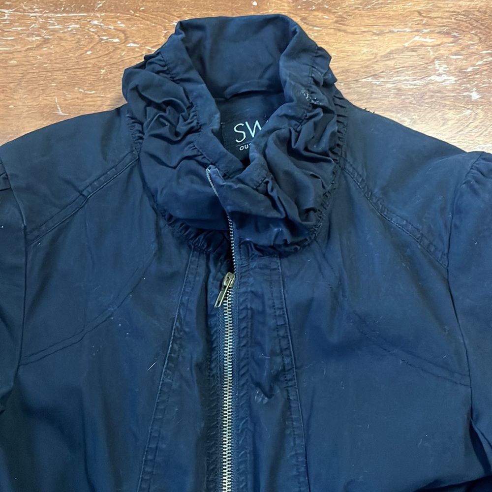 SWS Black Ruffle Collar Peplum Jacket - Picture 4 of 8